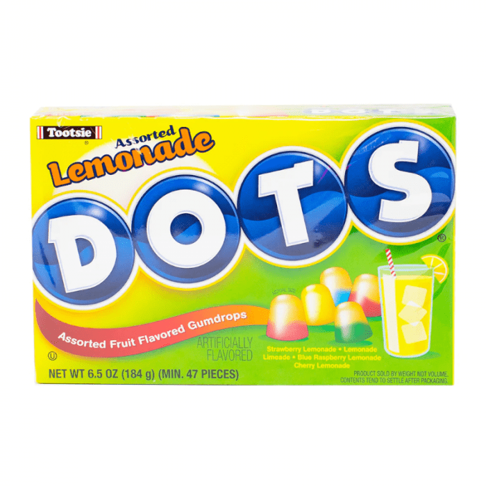 Tootsie Dots Lemonade Fruity Assorted Chewy Candy 184g