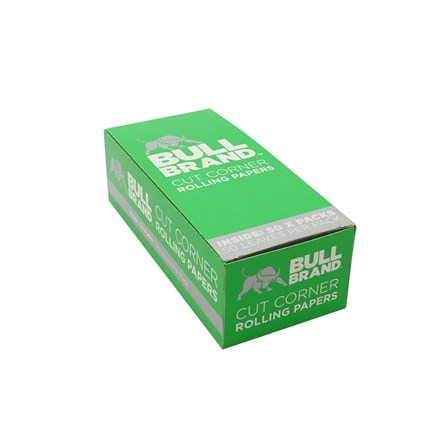 Bull Brand Cut Corner Rolling Papers (50 pack) – 50 Leaves Per Pack