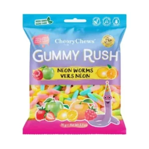 Cheery Chews Gummy Rush Neon Worm 90g 12 Pack