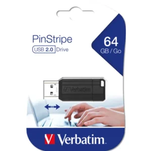 Verbatim 64GB PinStripe USB Flash Drive USB 2.0 Memory Stick